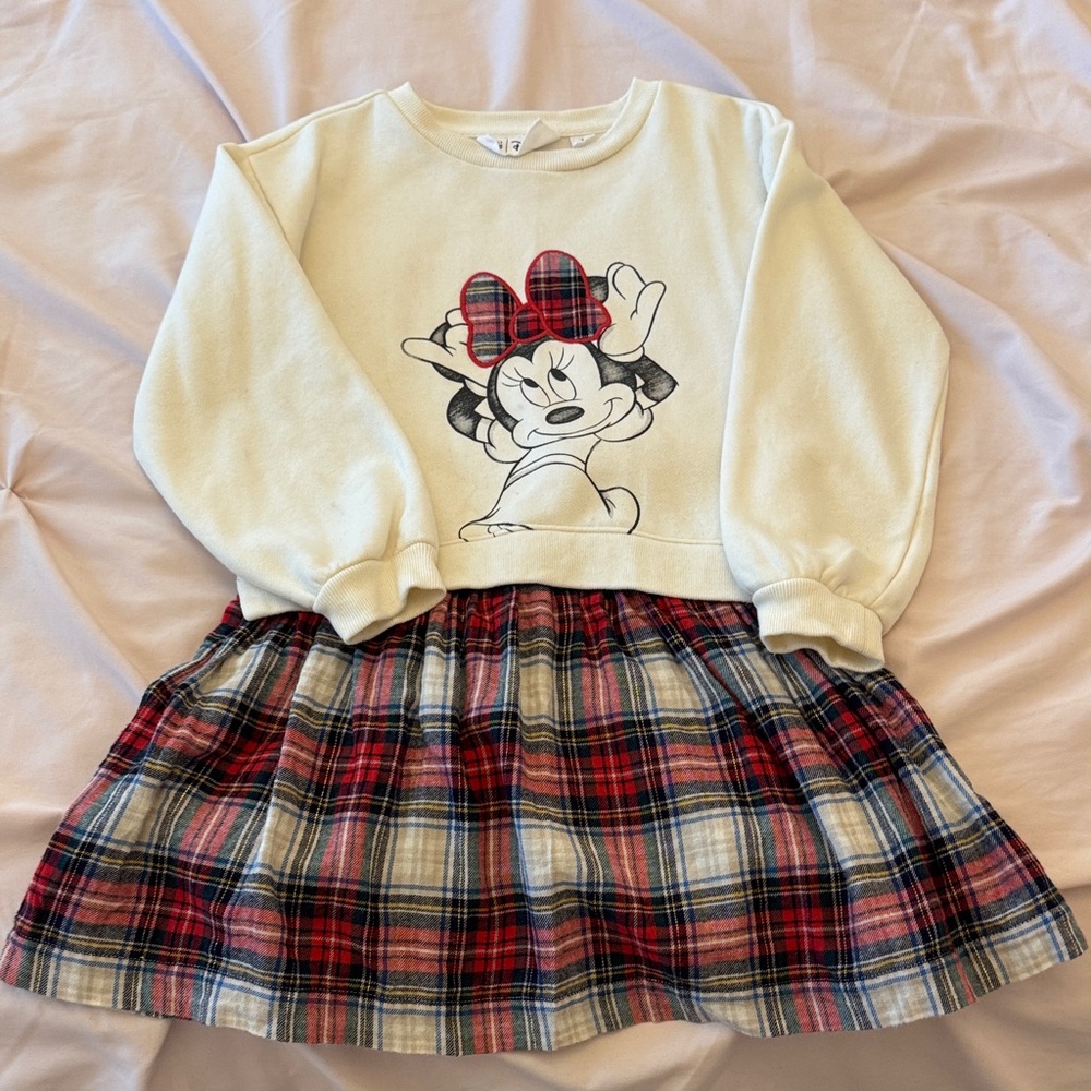 Gap Plaid Dress with Minnie Mouse